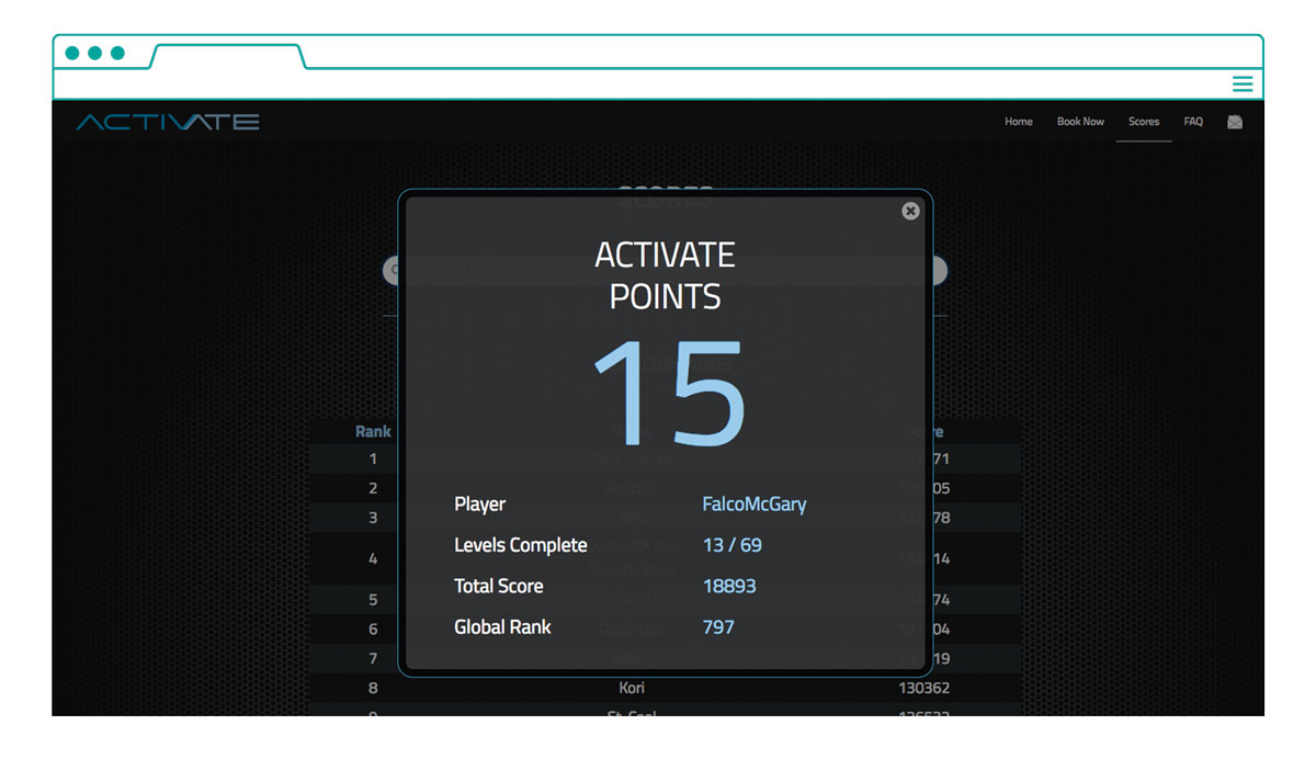 Activate Points Modal